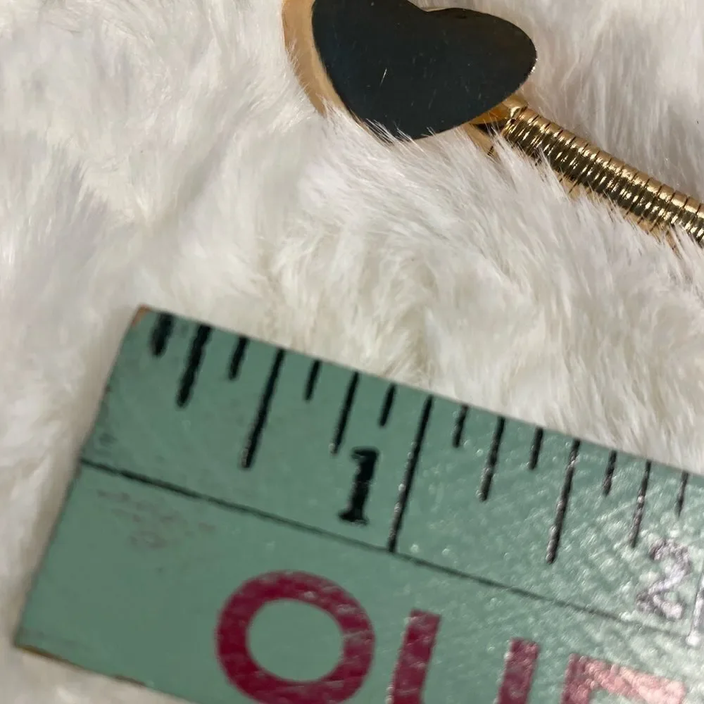 EUC vintage slinky gold tone heart buckle women's belt